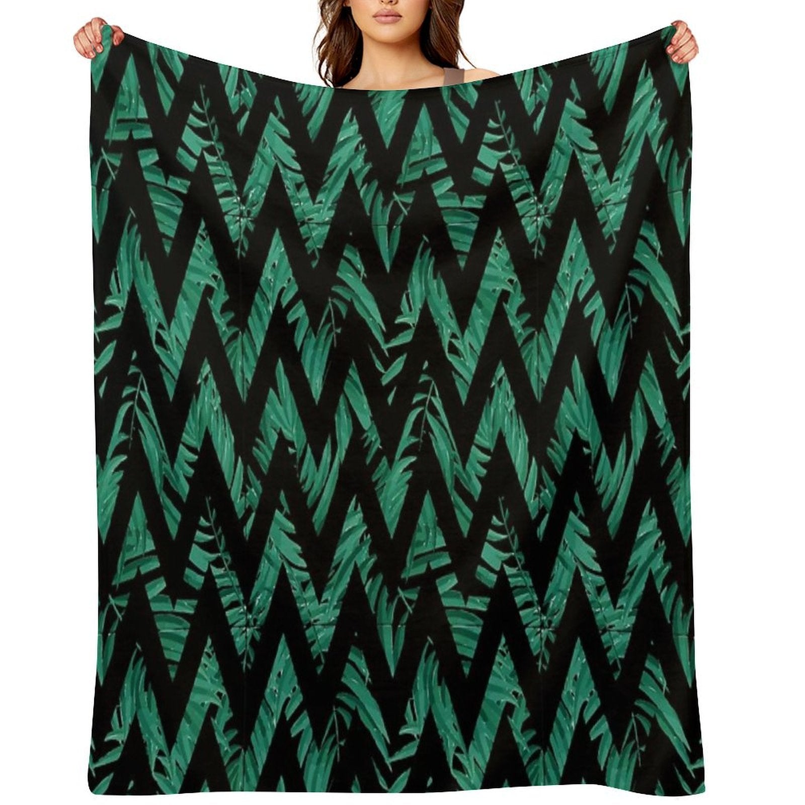 Palm Leaves Zig Zag Line 2 All-season Throw Blanket