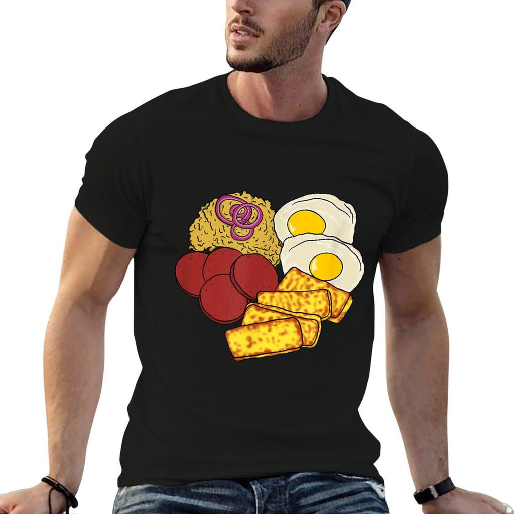 Dominican Republic Favorite Food  Mangú Salami Queso Frito  High-quality Stitching T-Shirt