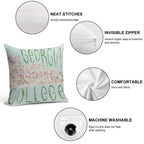 Georgia College Watercolor Sketch Soft Durable Construction Throw Pillow