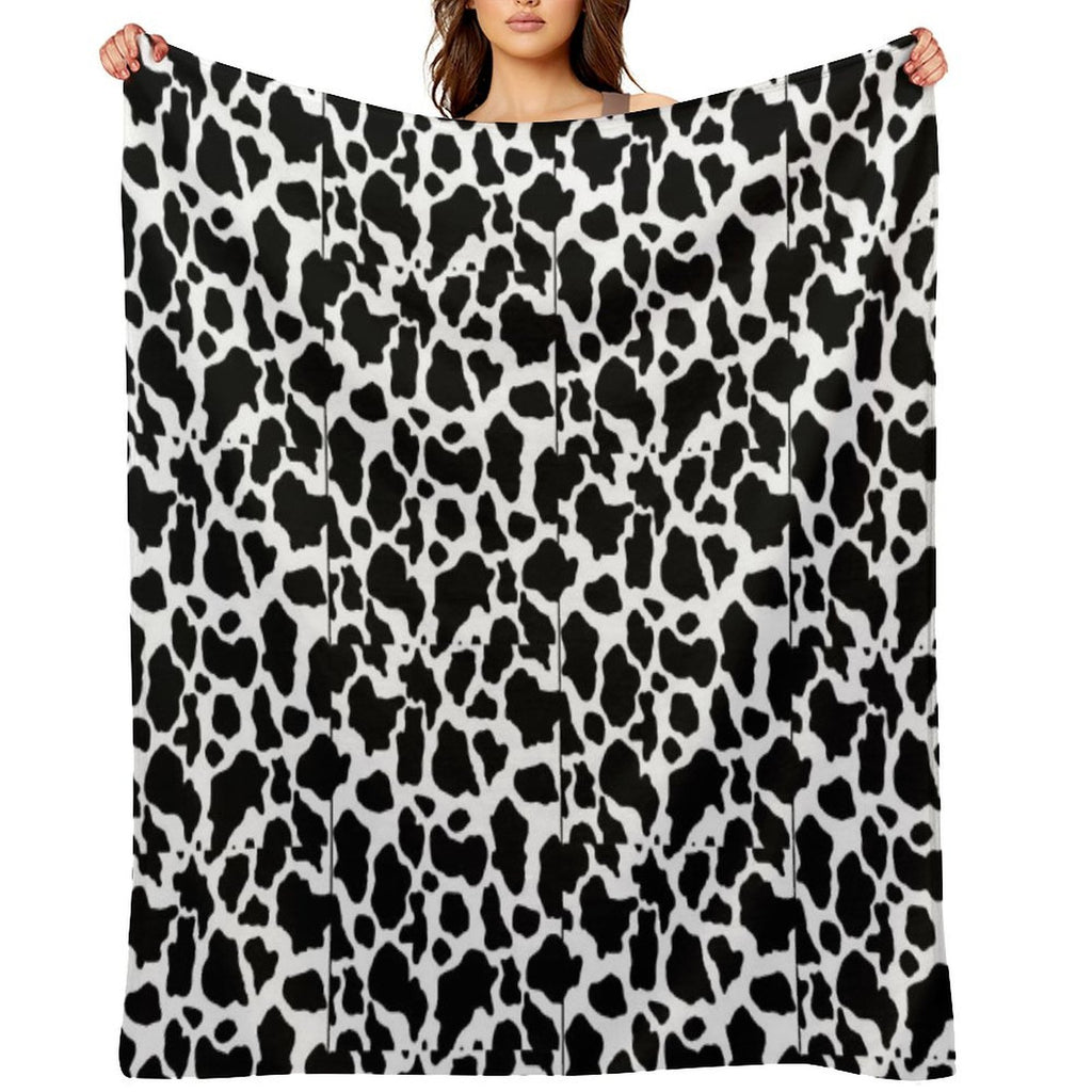 Black & White Cow Print Desinged Items Wrinkle-free Throw Blanket