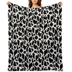 Black & White Cow Print Desinged Items Wrinkle-free Throw Blanket