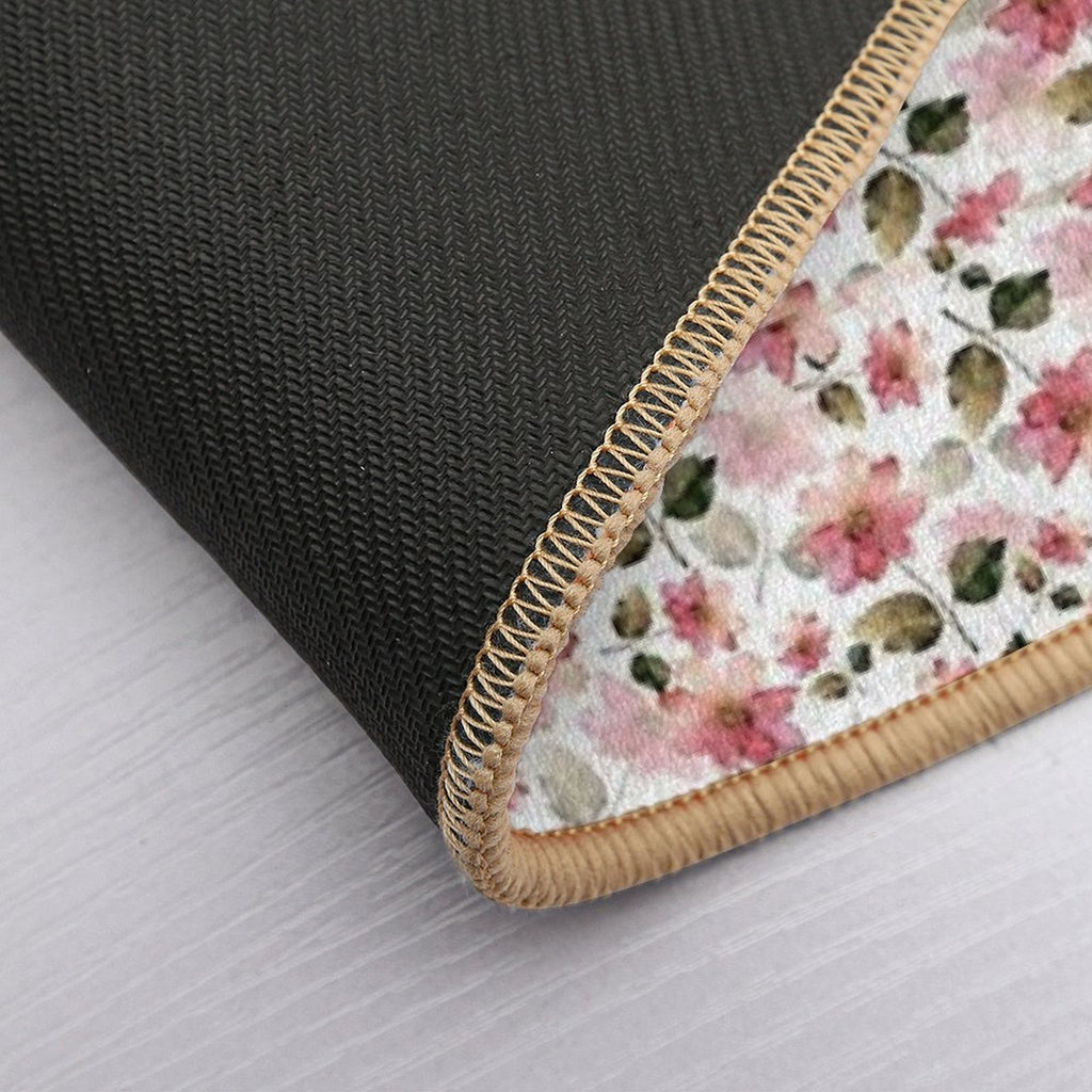 Watercolor Floral Pattern  Toxin-Free Bath Mat