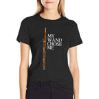 My Wand Chose Me Bassoon Player T Shirt Funny Bassoon Humor  Oversized Silhouette T-Shirt
