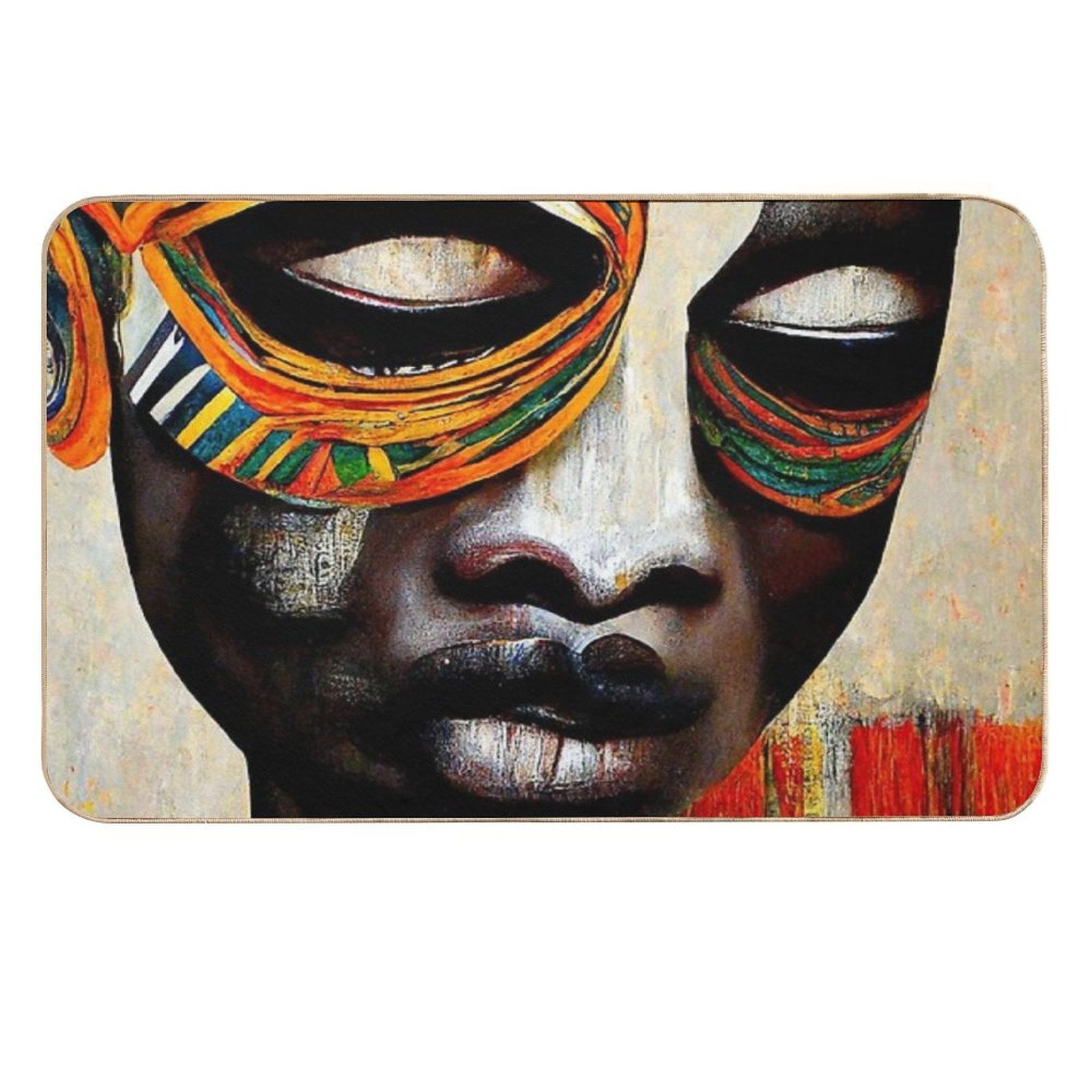 African Mask Man  Multi-Purpose Bath Mat