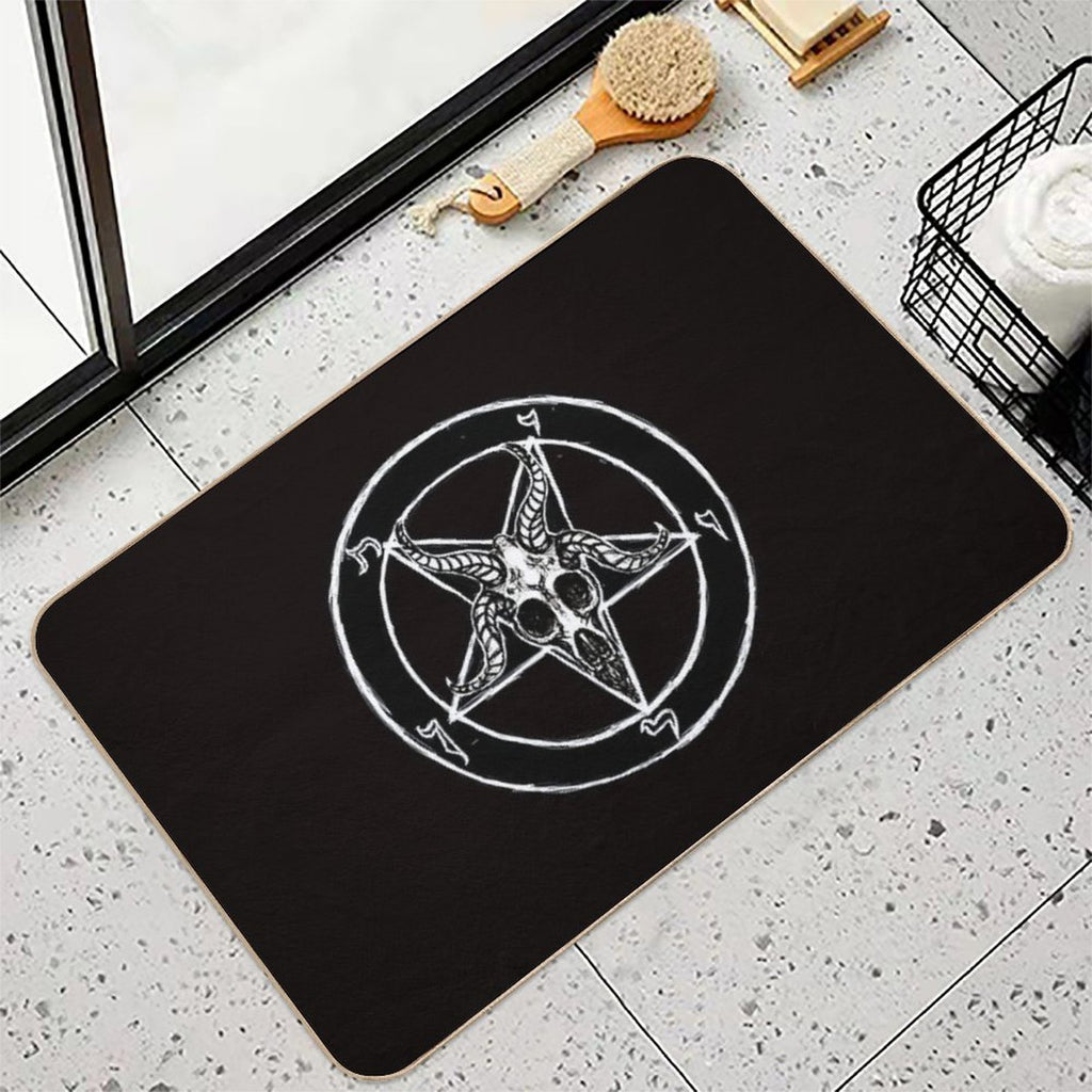 Baphomet Pentagram  Rapid-Drying Bath Mat