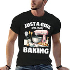 Just A Girl Who Loves Baking, Baking Lover  Rolled Sleeves T-Shirt