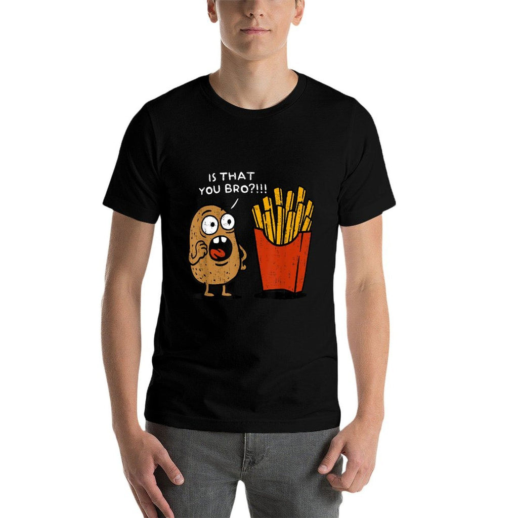 Is That You Bro Potato Funny French Fries Vegetable Meme  Oversized Silhouette T-Shirt