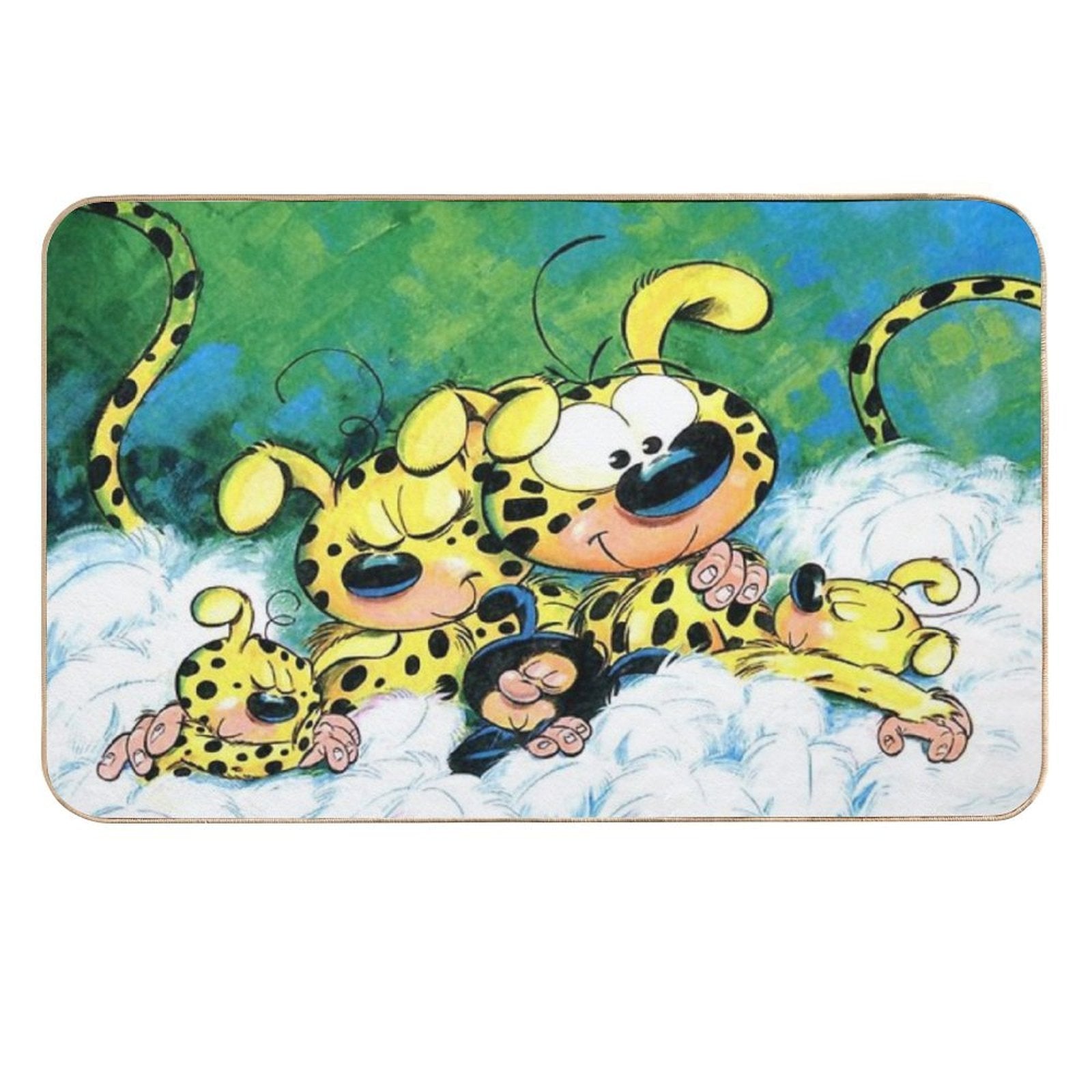 Marsupilami with Family Sleeping  Absorbent Bath Mat