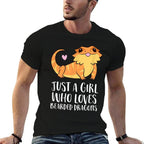 Just A Girl Who Loves Bearded Dragons Lizard Reptile  Rolled Sleeves T-Shirt