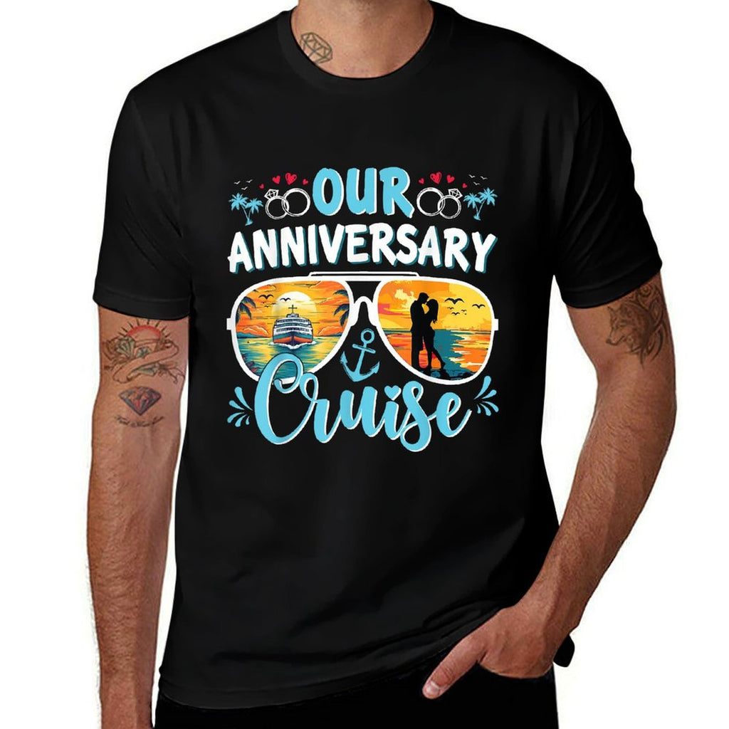 Our Anniversary Cruise Husband Wife Couples Cruise Vacation  Moisture-wicking T-Shirt