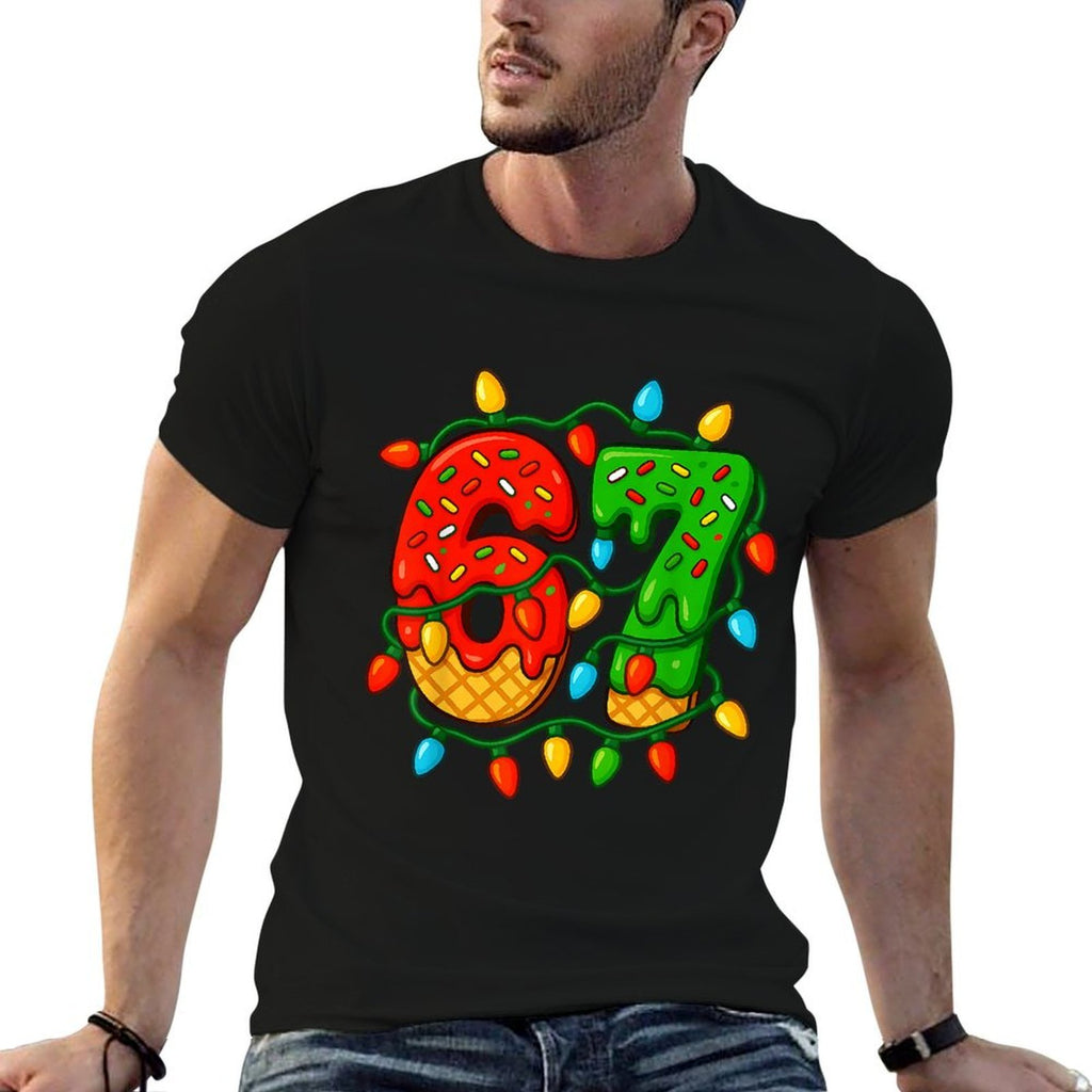 67 Ice Cream Drip Meme Six Seven Christmas Boy Girls Kids  Quick-drying T-Shirt