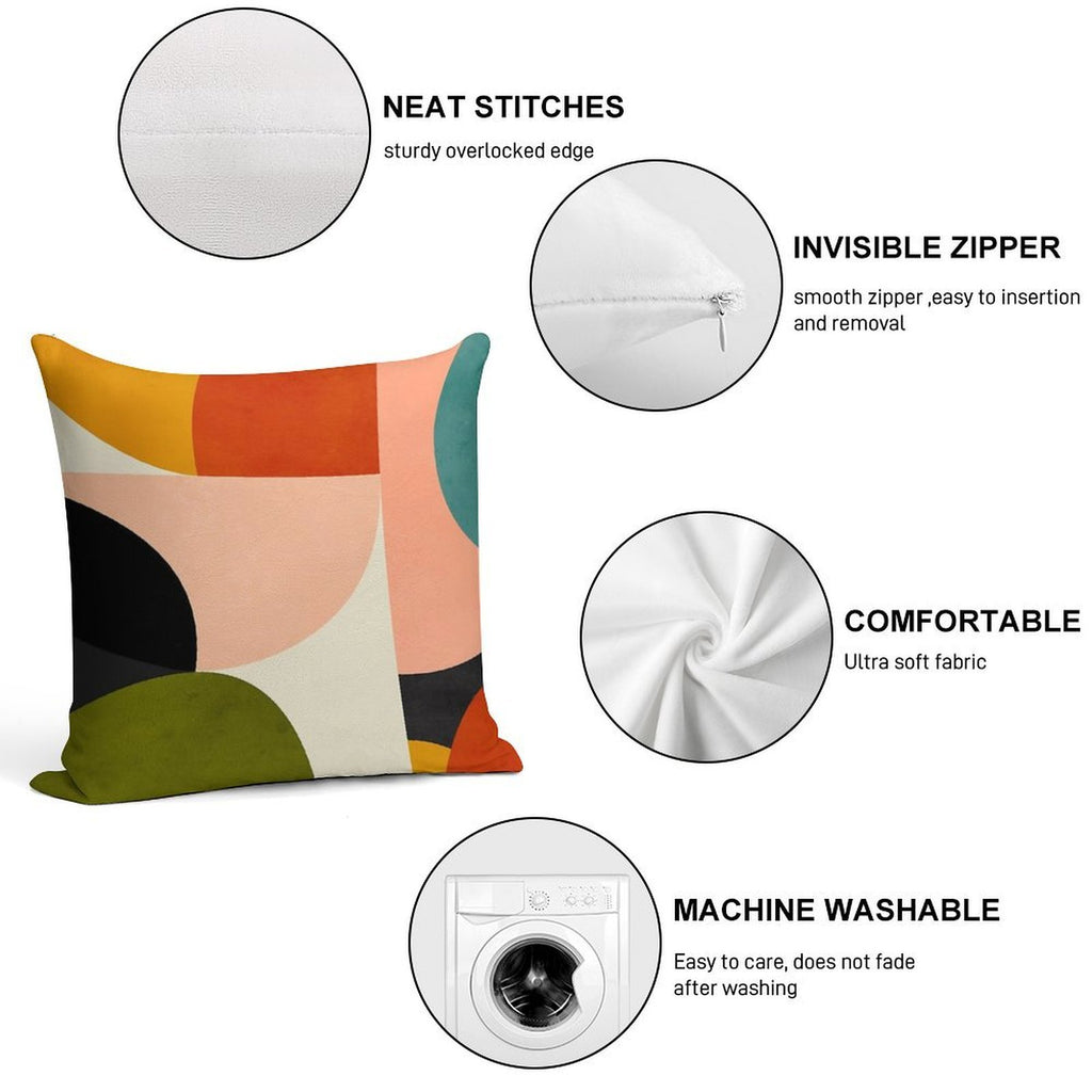 Modern Abstract Mid Century 2 Soft Decorative Cover Throw Pillow