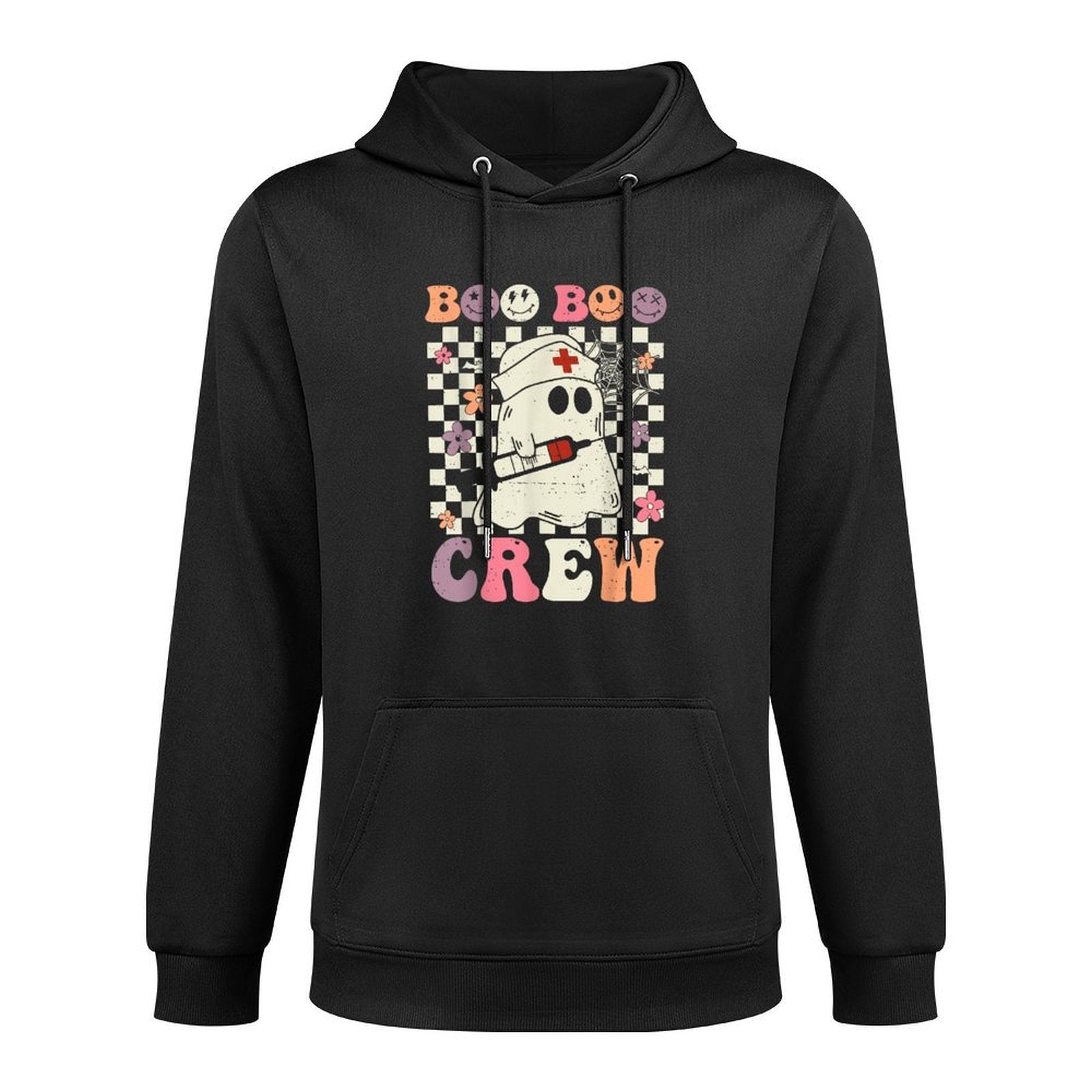 Retro Boo Boo Crew Nurse Halloween Ghost Nursing Layering Staple Hoodie