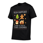 Christmas Tech Support Here To Delete Cookies Ugly Sweater  Heathered Texture T-Shirt