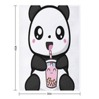 Panda Boba Kawaii Bubble Tea Plush Throw Blanket