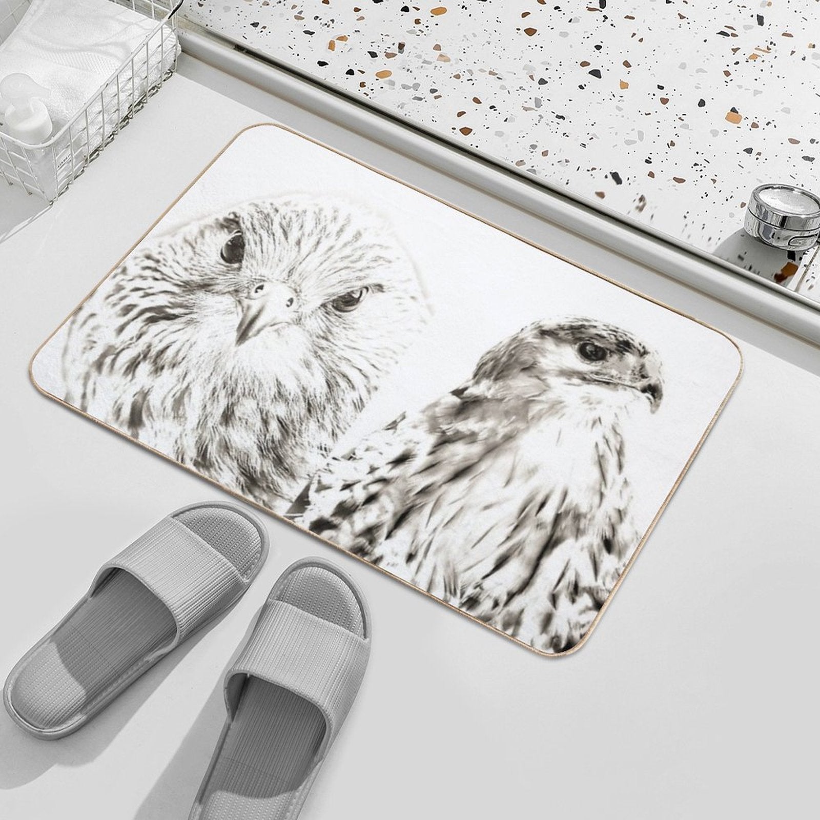 Falcon And Hawk  Dirt-Trapping Bath Mat