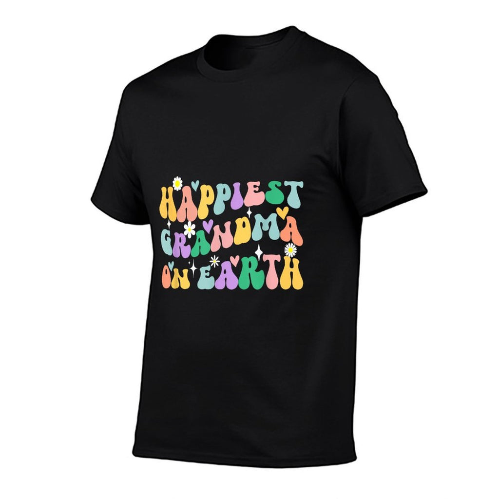 Retro Groovy Happiest Grandma On Earth For Family Trip  Stretchy T-Shirt