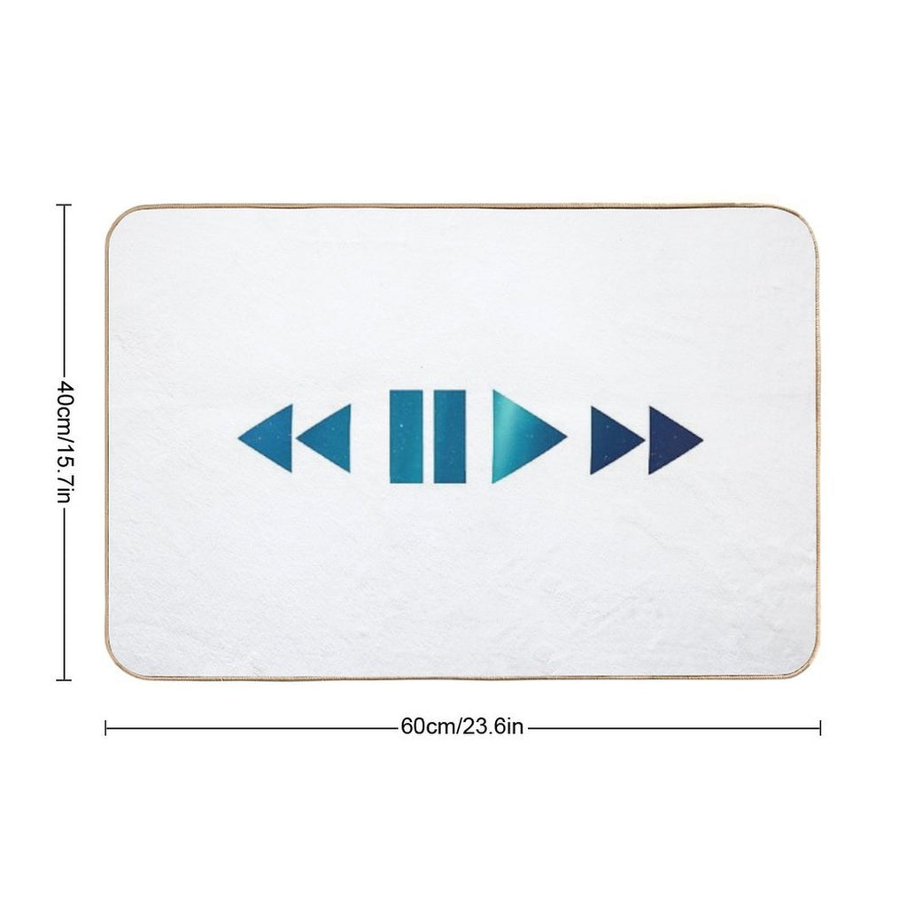 Space Stars Galaxy Aurora Night Music Play Button  Odorless Bath Mat
