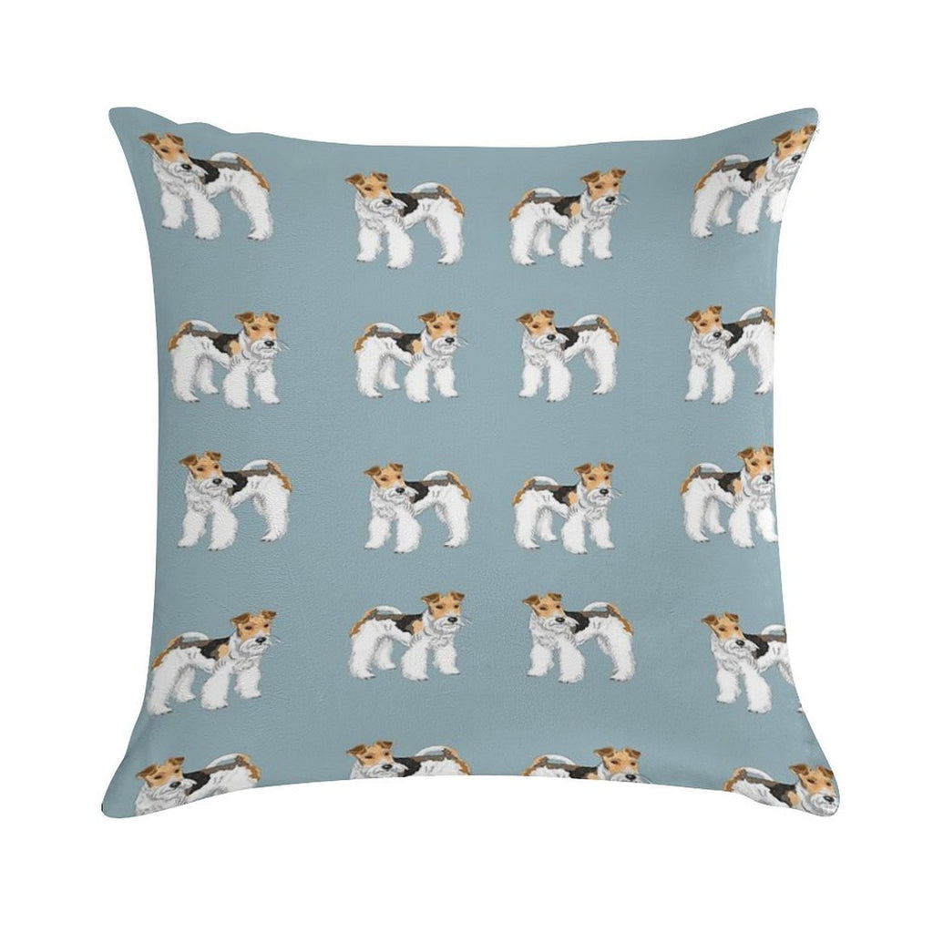Retro Wire Haired Fox Terrier Design Soft Shrink-Resistant Throw Pillow
