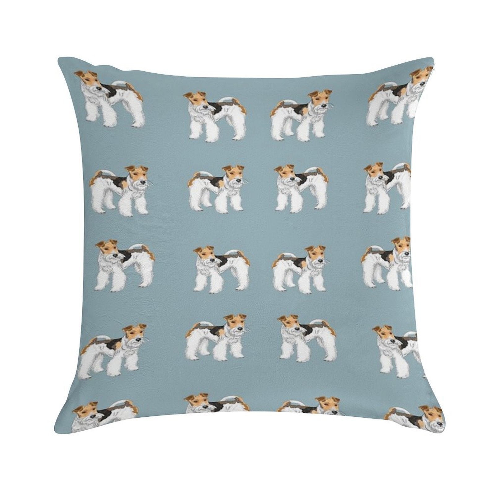 Retro Wire Haired Fox Terrier Design Soft Shrink-Resistant Throw Pillow