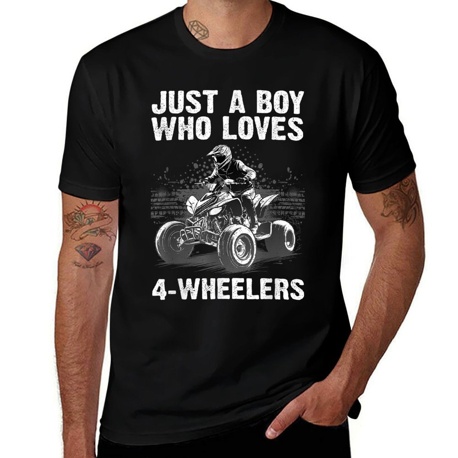 Cute ATV Design For Men Boys 4 Wheeler Racing Quad ATV Rider  Eco-friendly Material T-Shirt
