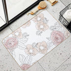 Sketchy Floral - Muted Pinks  Stain-Proof Bath Mat