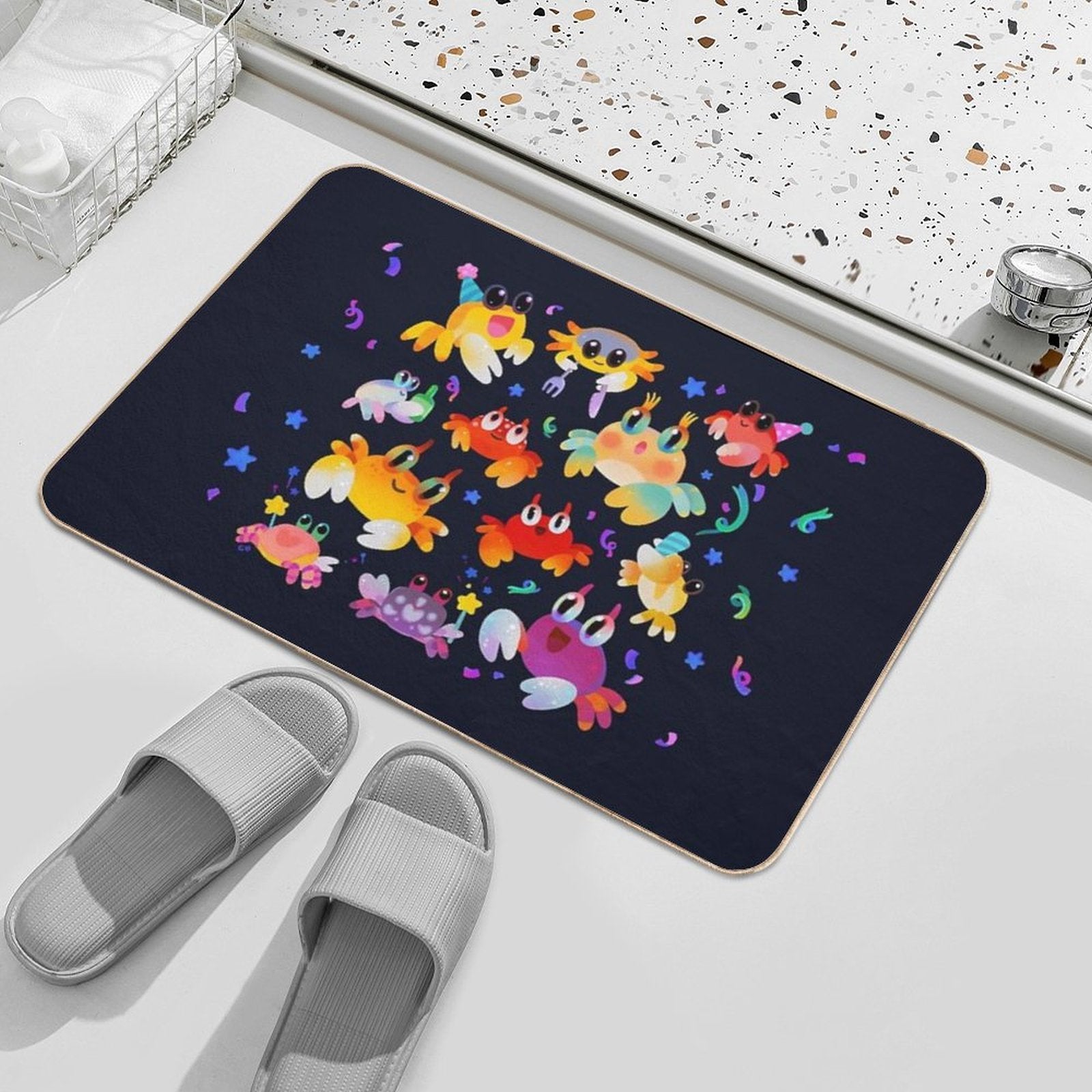 Party Crab  Dirt-Trapping Bath Mat