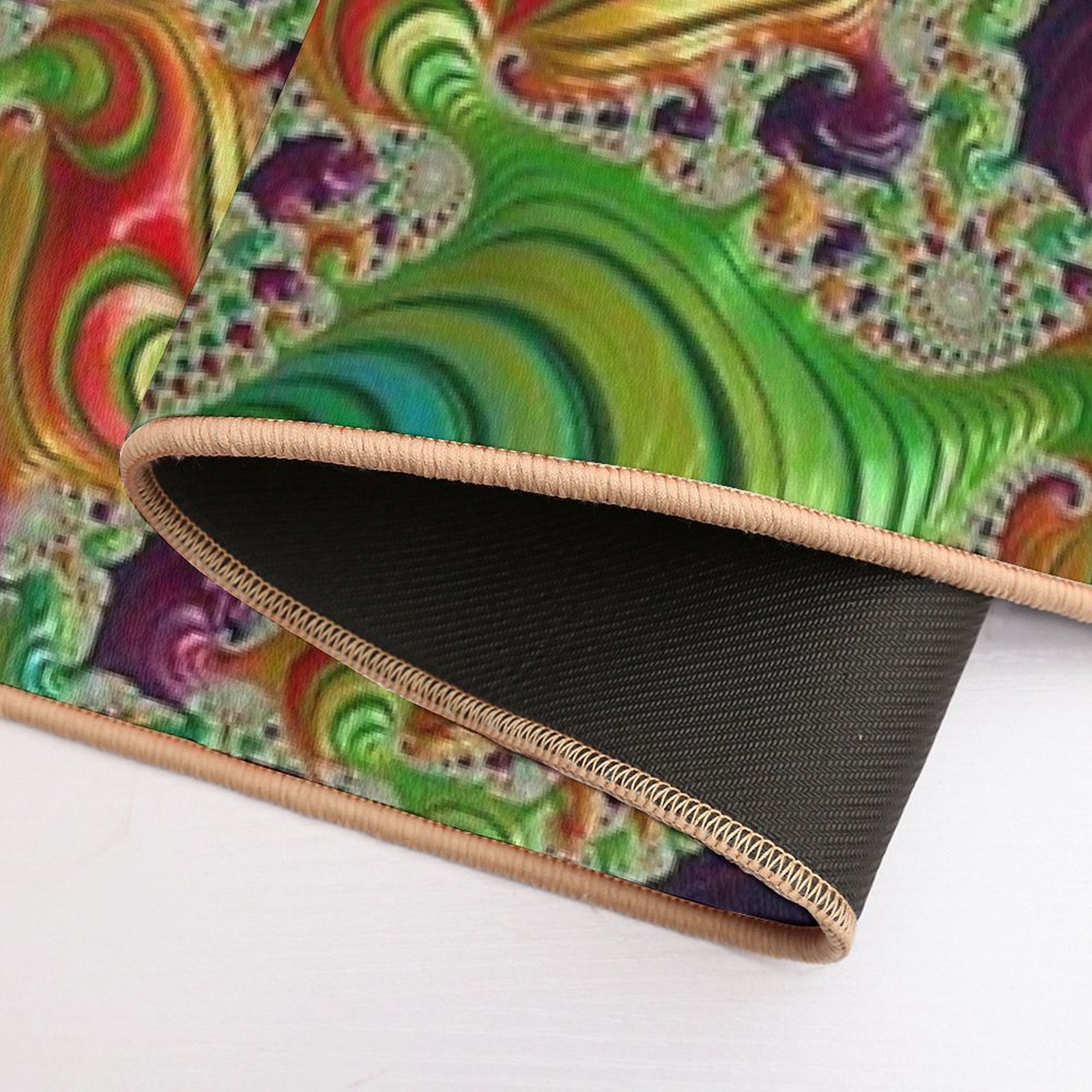 Trippy Tea Party - Fractal Art  Slip-Resistant Bath Mat