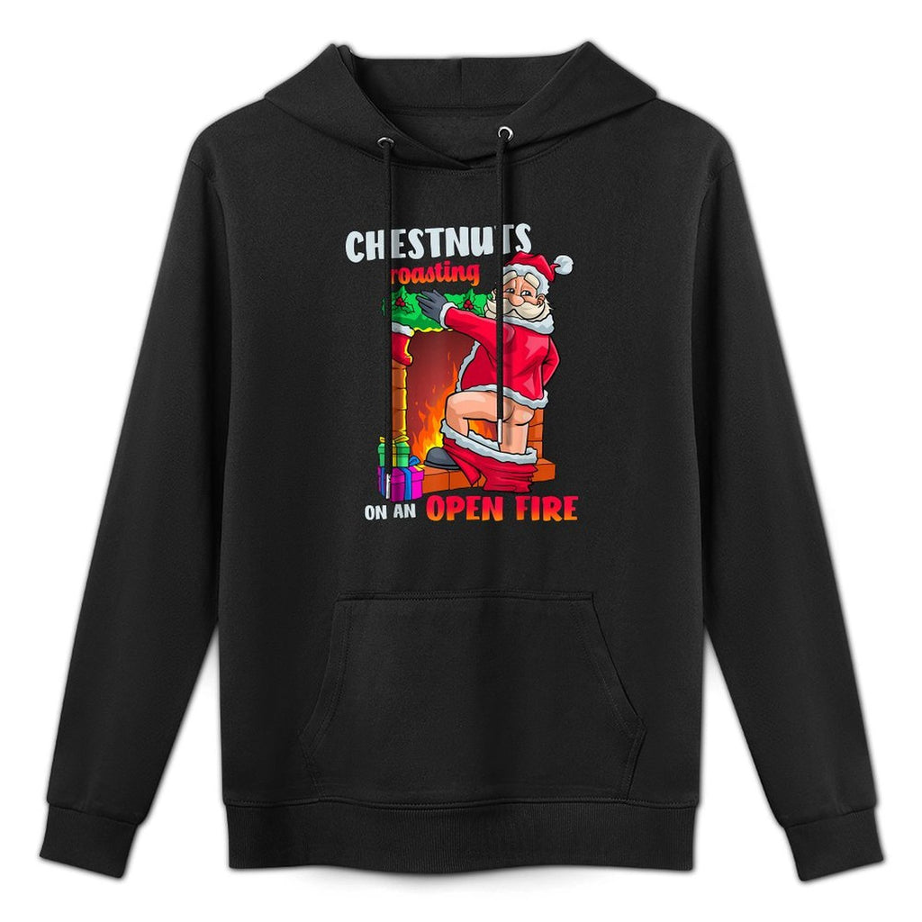 Chest Nuts Roasting Funny Naughty Santa Dirty Food Pun Xmas Shape Retention Hoodie