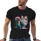 Cat Men Women Colourful Watercolour Cat  Moisture-wicking T-Shirt