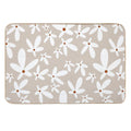 Quirky Florals in Beige, Terracotta And White  Dirt-Trapping Bath Mat