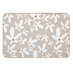 Quirky Florals in Beige, Terracotta And White  Dirt-Trapping Bath Mat