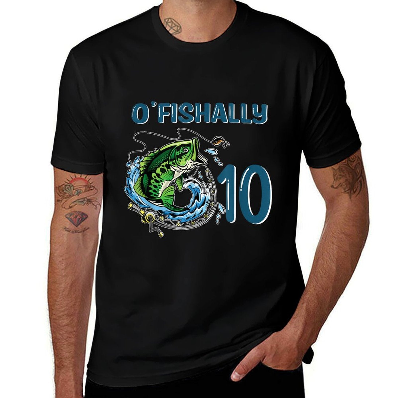 O-Fishally 10 Years Old Fisherman 10th Birthday Fishing  High-quality Stitching T-Shirt