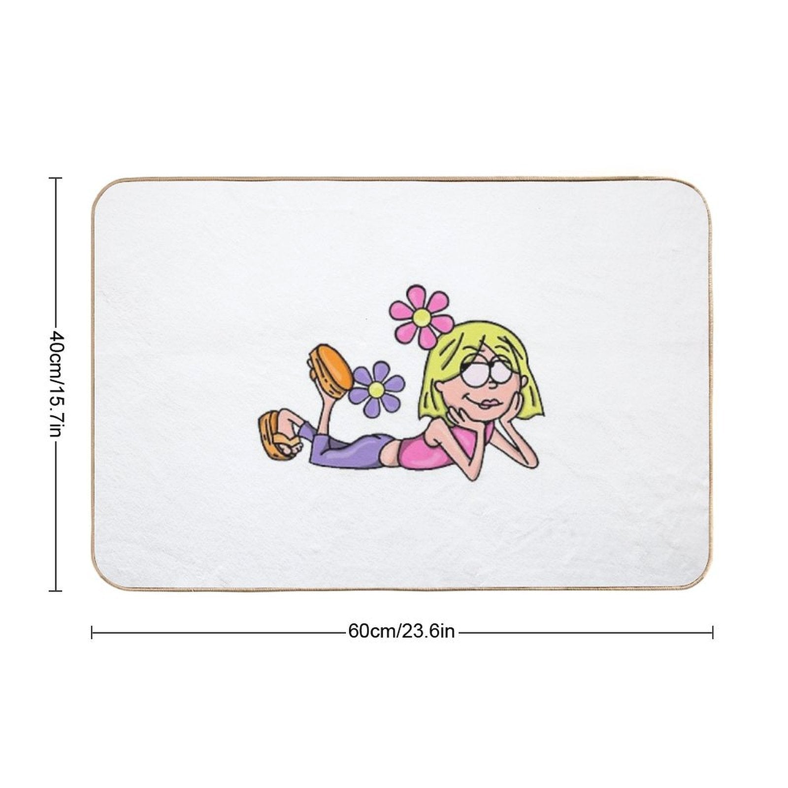 Y2K Lizzie McGuire Flower Art  Dirt-Trapping Bath Mat