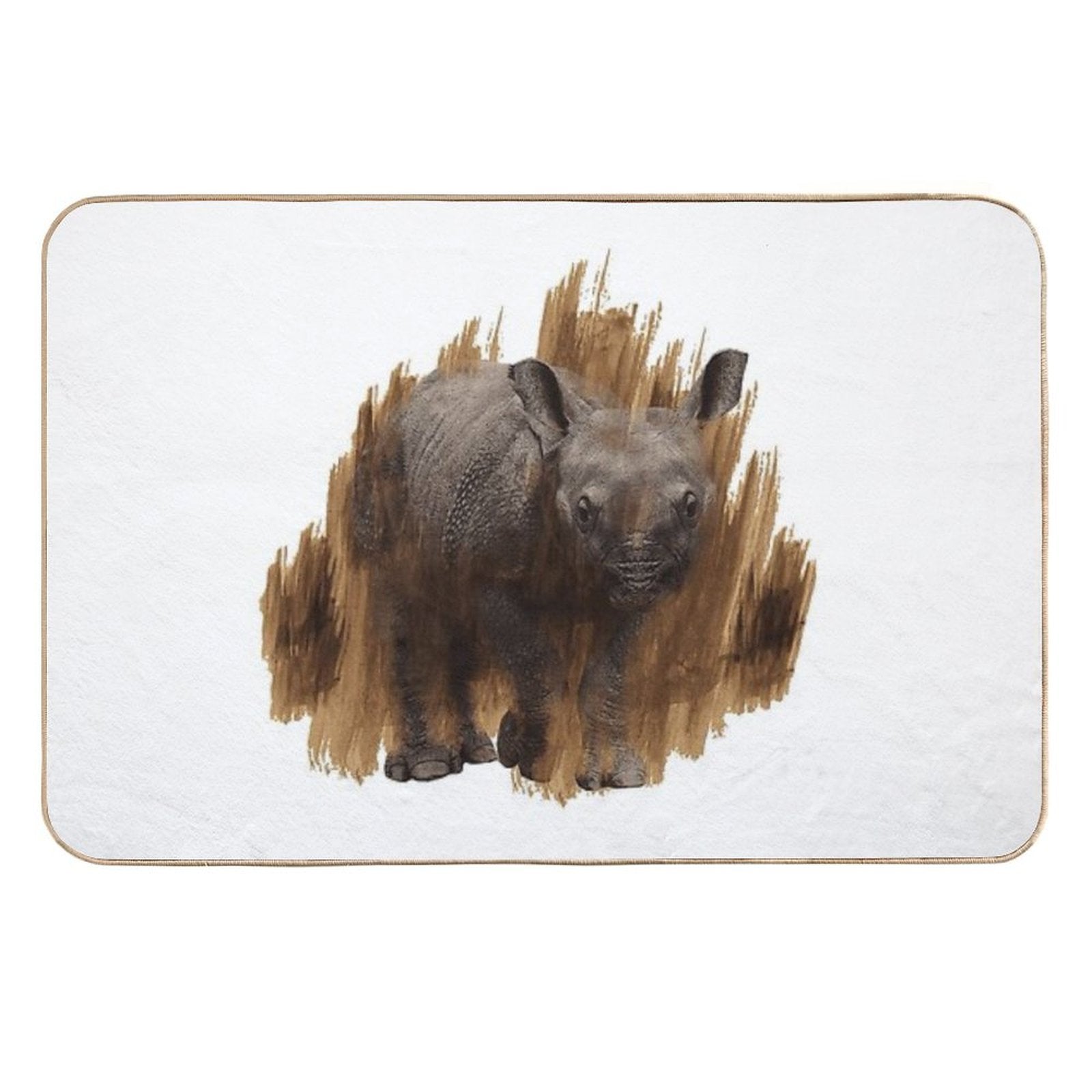 Rhino Baby, African Animal Motifs, Gift Idea for Animal Lovers  Long-Lasting Bath Mat