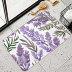 Lavender And Rosemary Watercolor  Pet-Safe Bath Mat