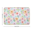 Pastel Tropical Floral Pattern  Repositionable Bath Mat