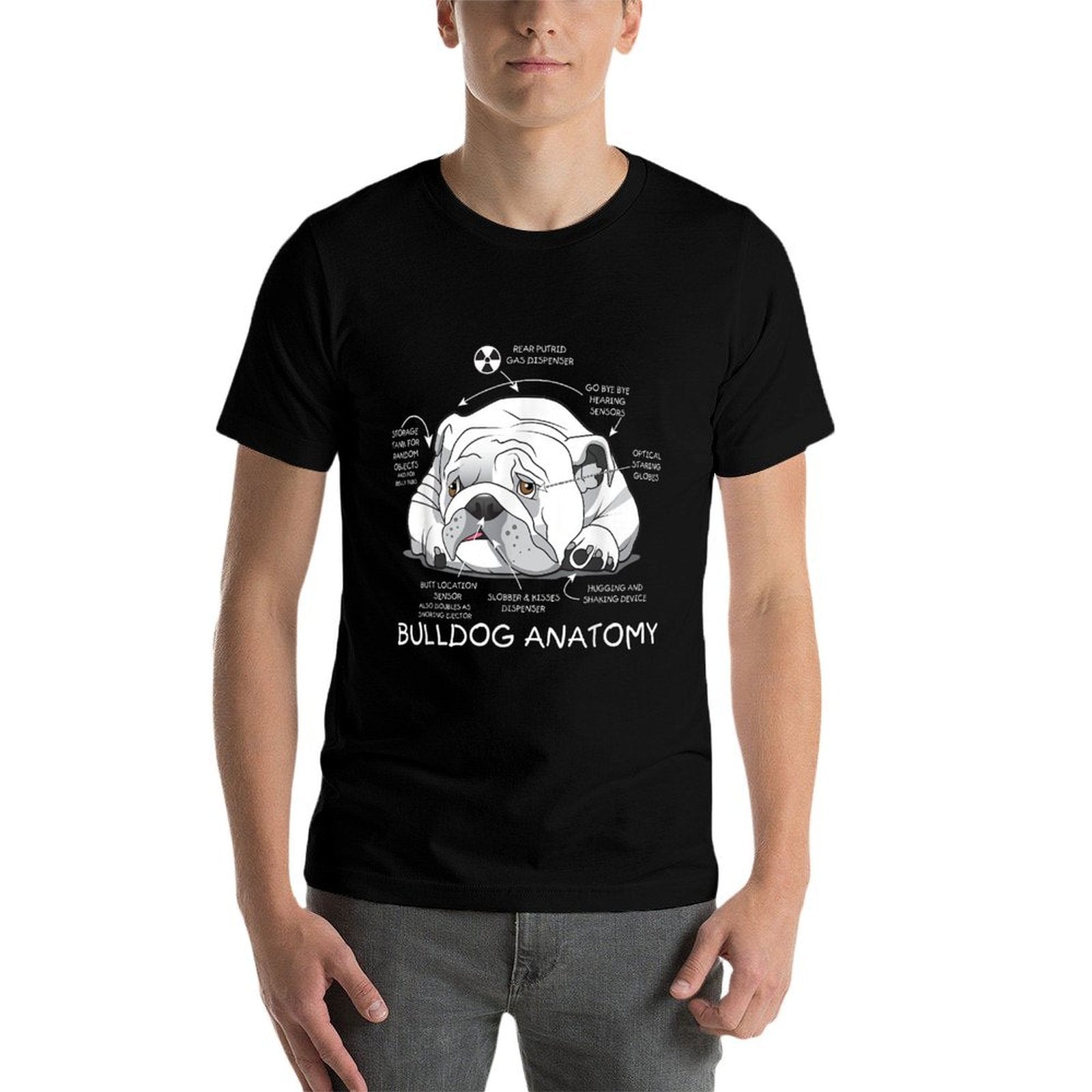 Funny Cute English Bulldog Anatomy Dog Biology Gift for Men Women  Tagless Design T-Shirt