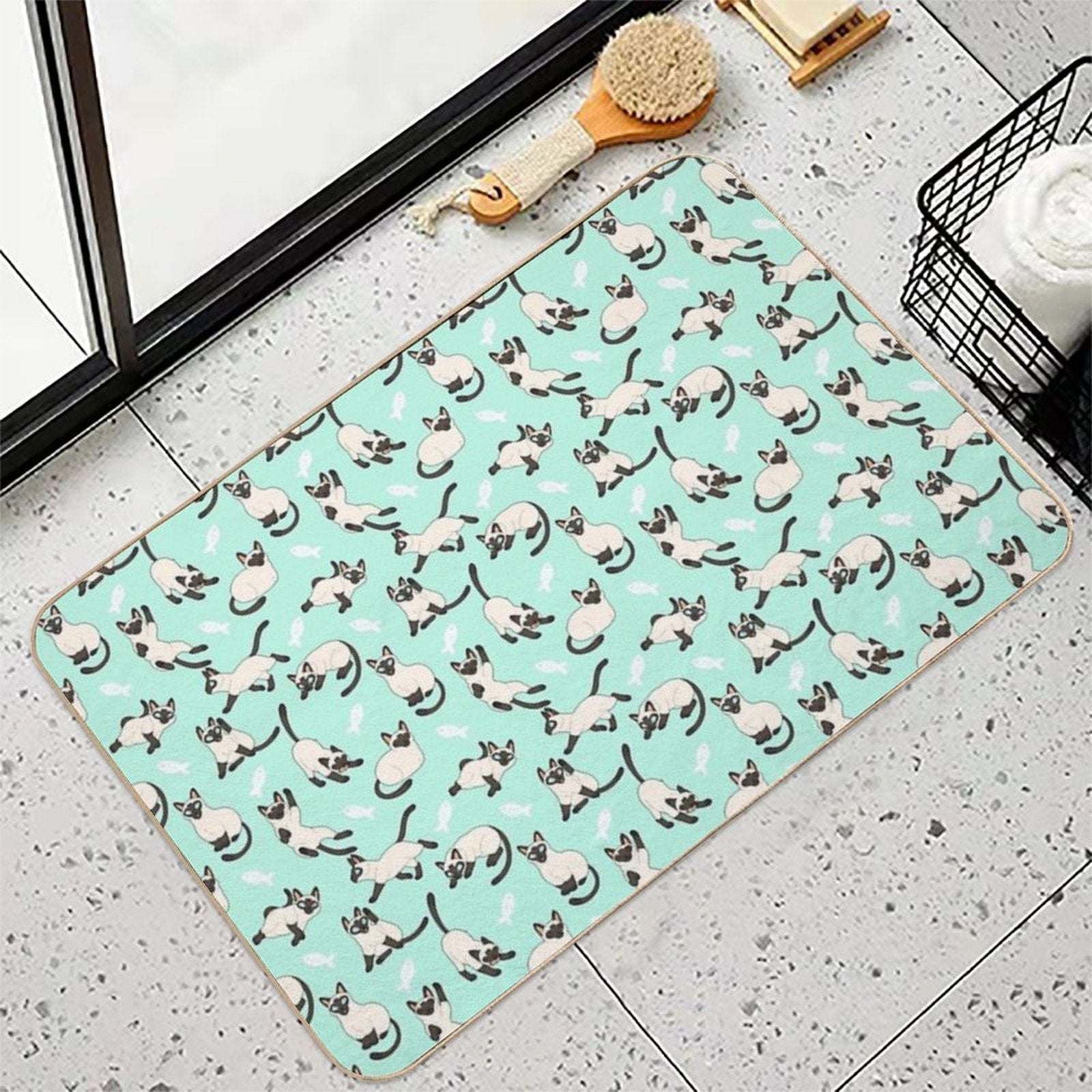Siamese Cats  Pet-Safe Bath Mat