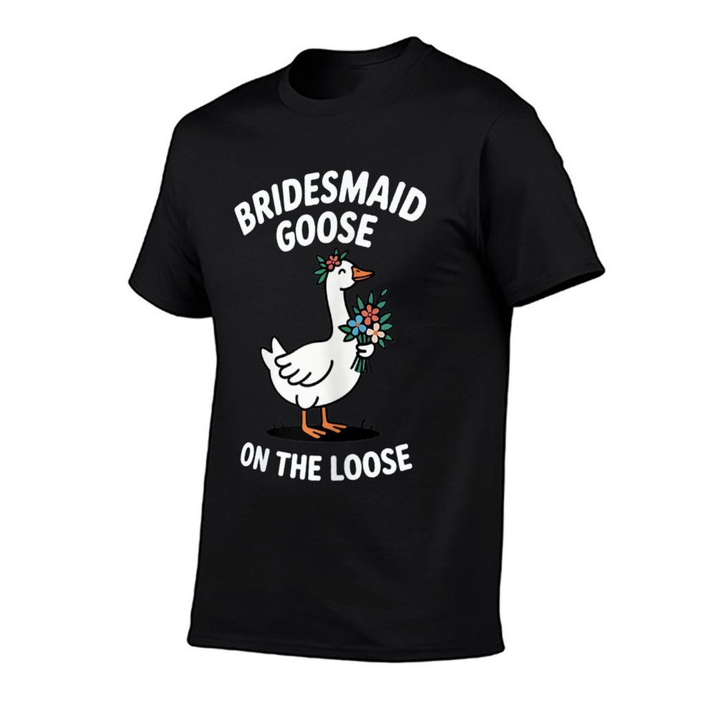 Funny Bridesmaid Goose On The Loose Bachelorette Bride Party  Eco-friendly Material T-Shirt