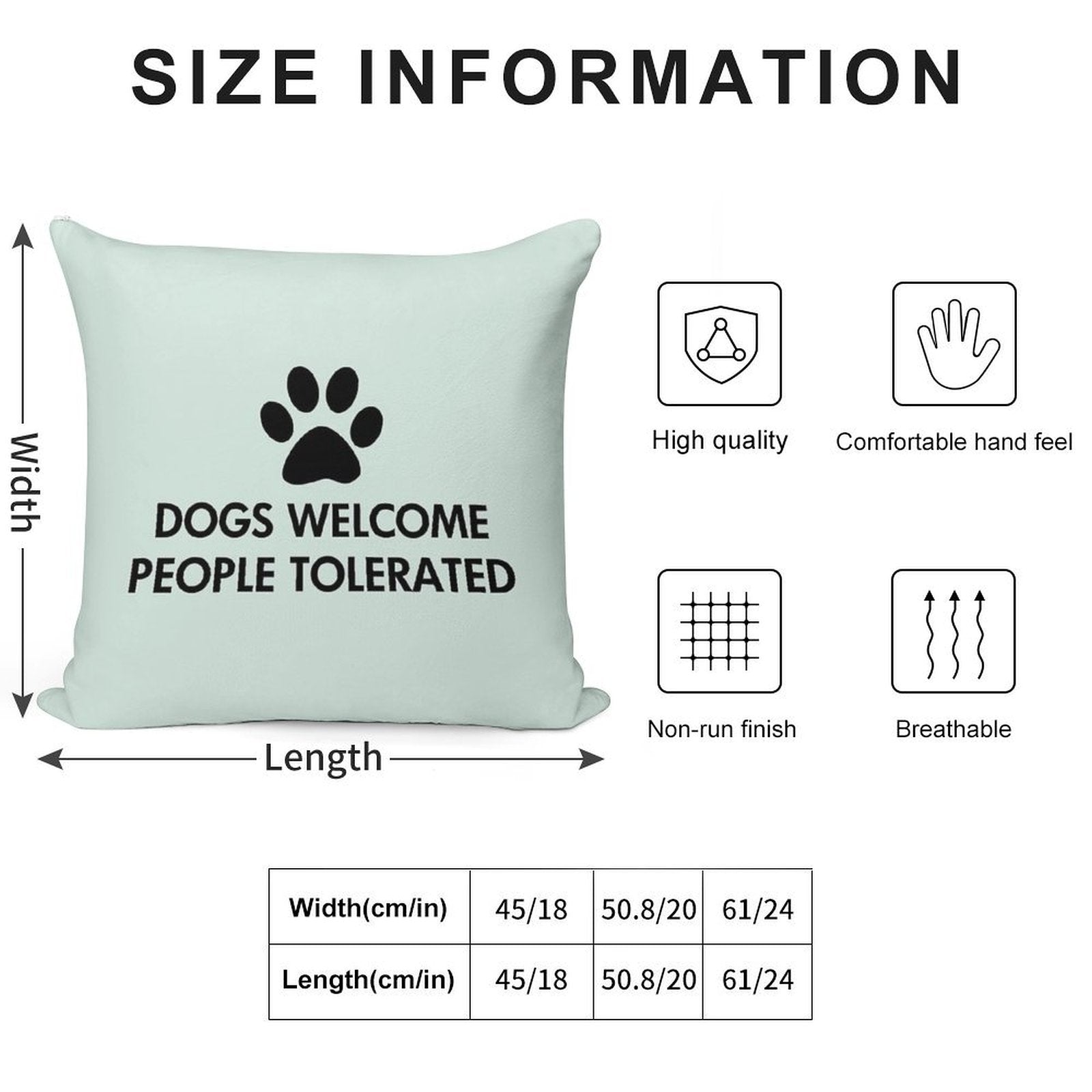Dogs Welcome People Tolerated Soft Short Plush Fabric Throw Pillow