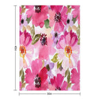 Watercolor Flowers Pink Fuchsia Eco-conscious Throw Blanket