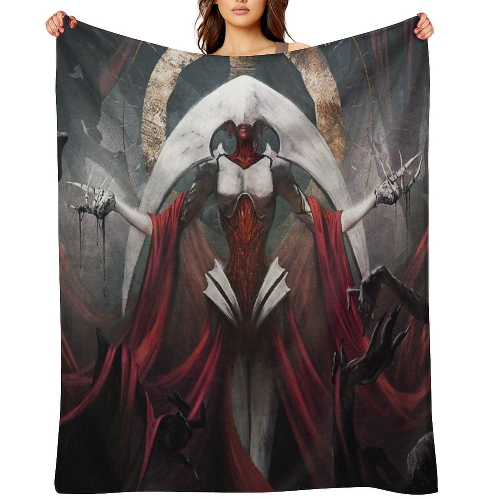 Elesh Norn (Portrait Version) Travel-friendly Throw Blanket