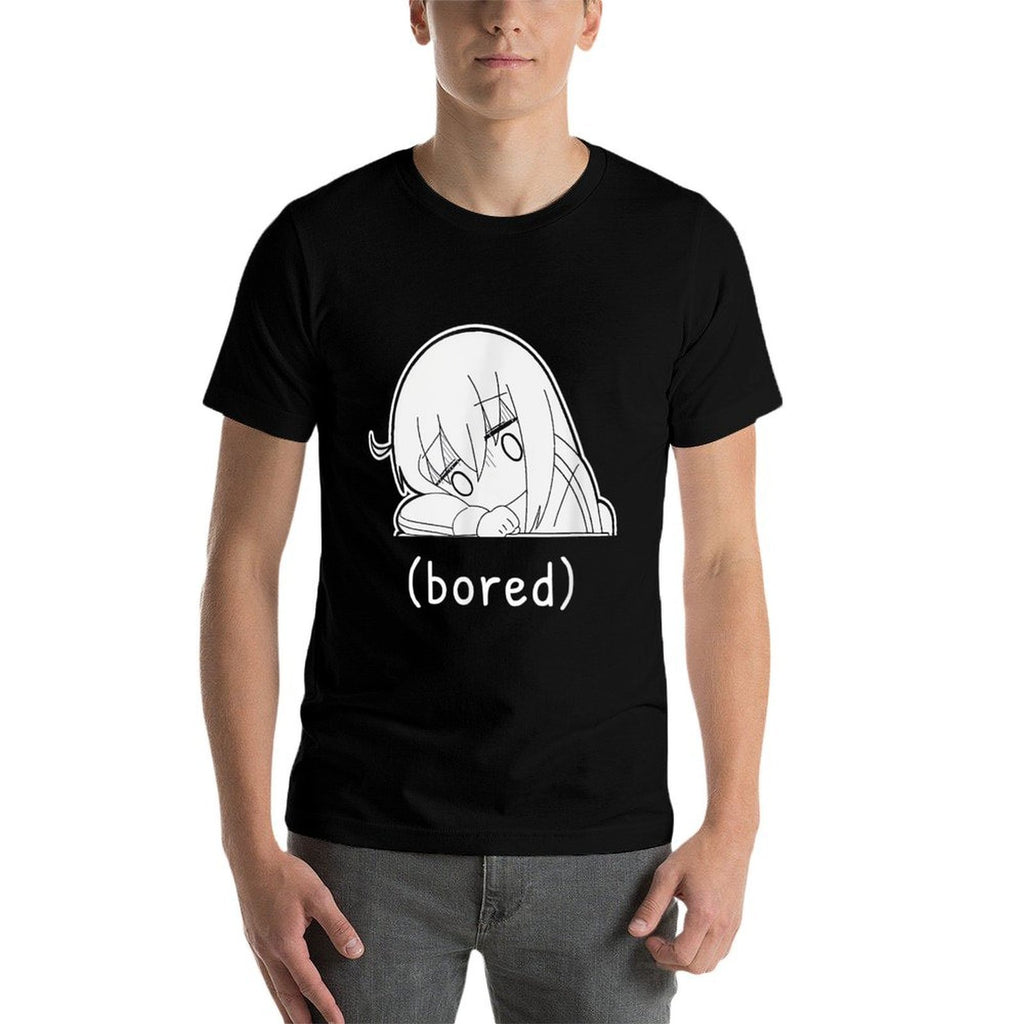 Funny Anime  Manga Bored Bocchi Chibi Meme  Heathered Texture T-Shirt