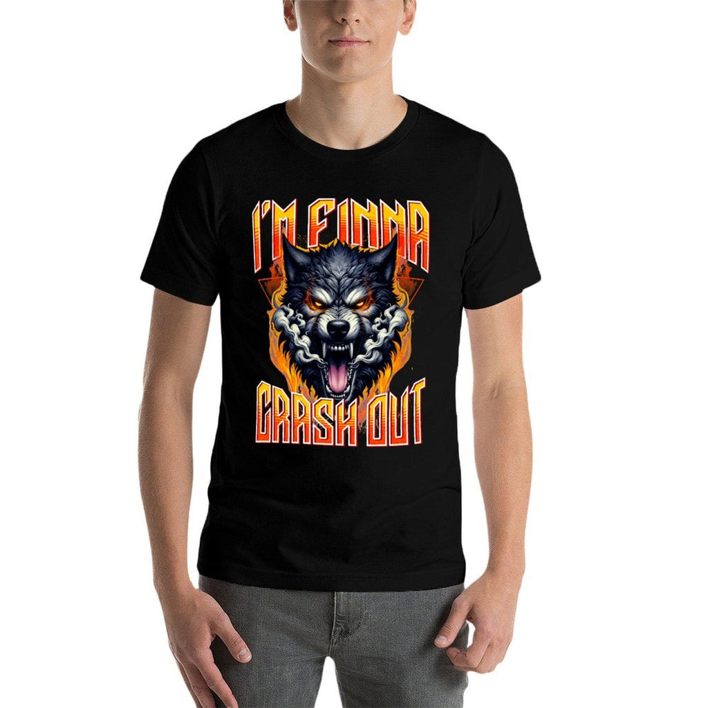 Im Finna Crash Out Ironic Meme Sigma Brainrot Quote  Rolled Sleeves T-Shirt