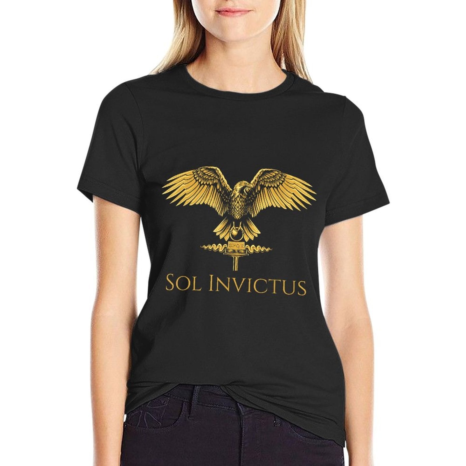 Ancient Rome Mythology - Sol Invictus - Roman Eagle - SPQR  Summer-ready Fabric T-Shirt