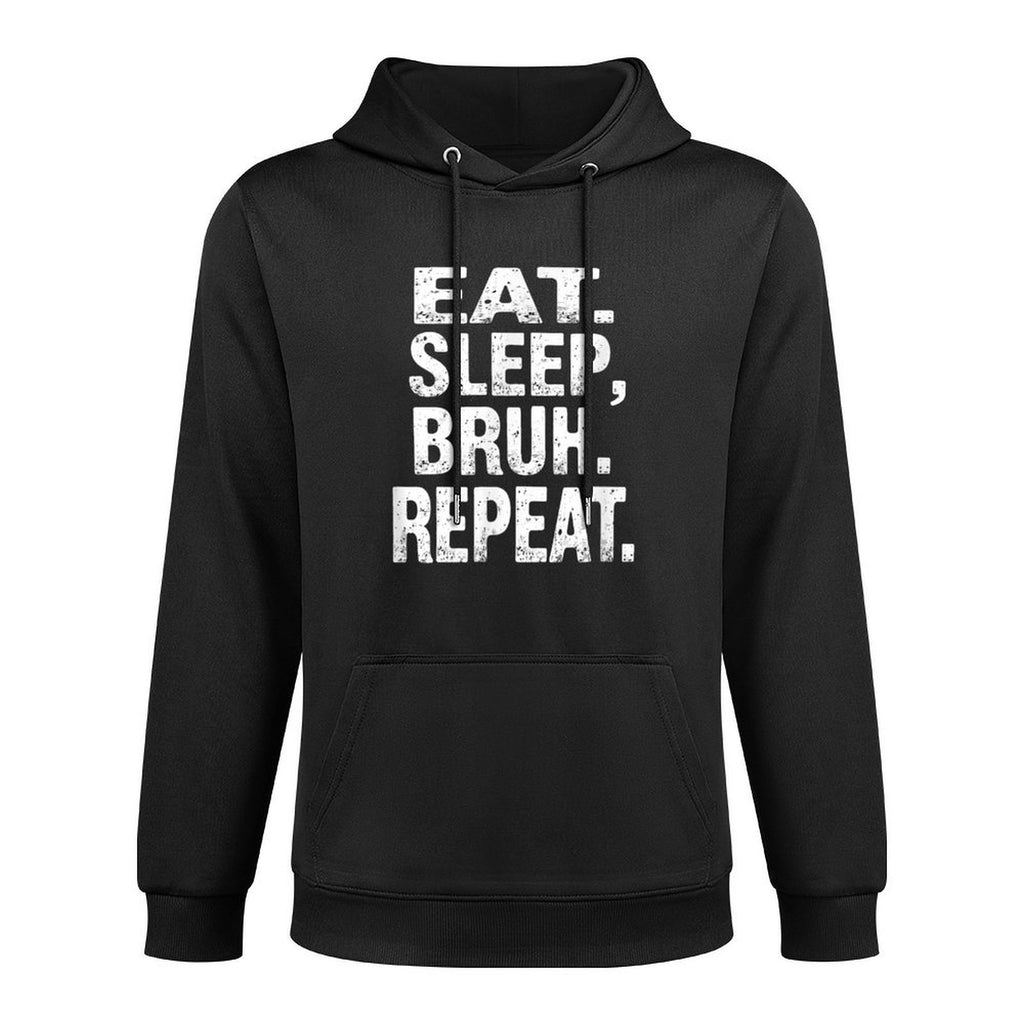 Meme Saying Eat Sleep Bruh Repeat Machine Washable Hoodie