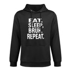 Meme Saying Eat Sleep Bruh Repeat Machine Washable Hoodie
