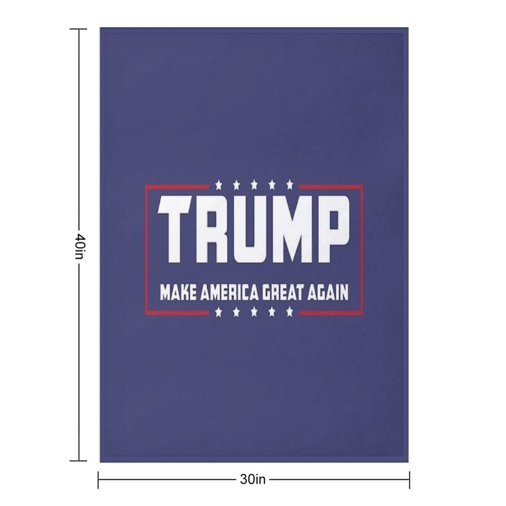 Trump Make America Great Again Logo Blue Shrink-resistant Throw Blanket