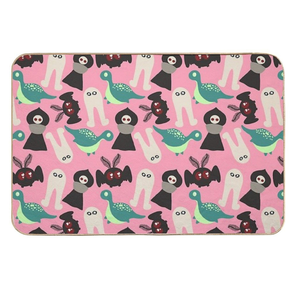 Cute Cryptids (pink)  Rapid-Drying Bath Mat